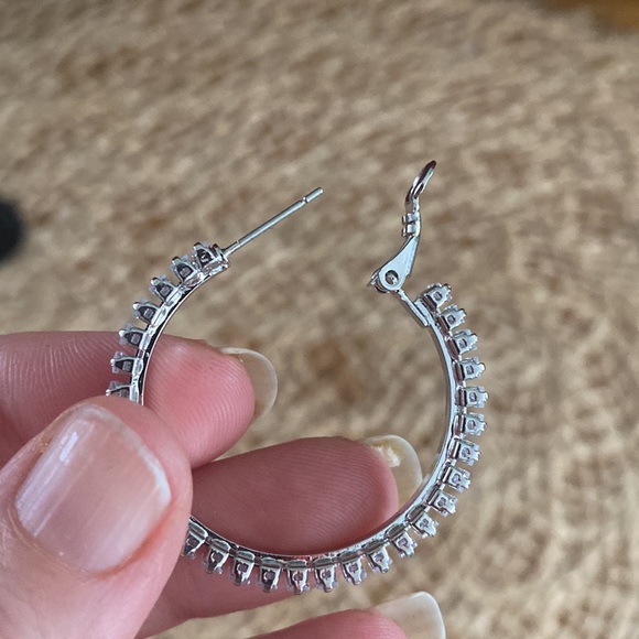 Christian Siriano Cubic Zirconia 1-1/4" Hoop Earrings - Picture 9 of 14